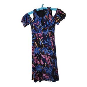 Maeve Anthropologie Women's Size‎ 0 Viscose Floral Cold Shoulder Dress
